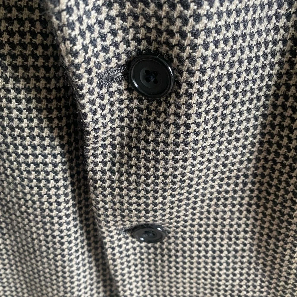Vtg Oscar De La Renta Blazer 42R Men Brown‎ Check Wool Blazer Single Breasted
